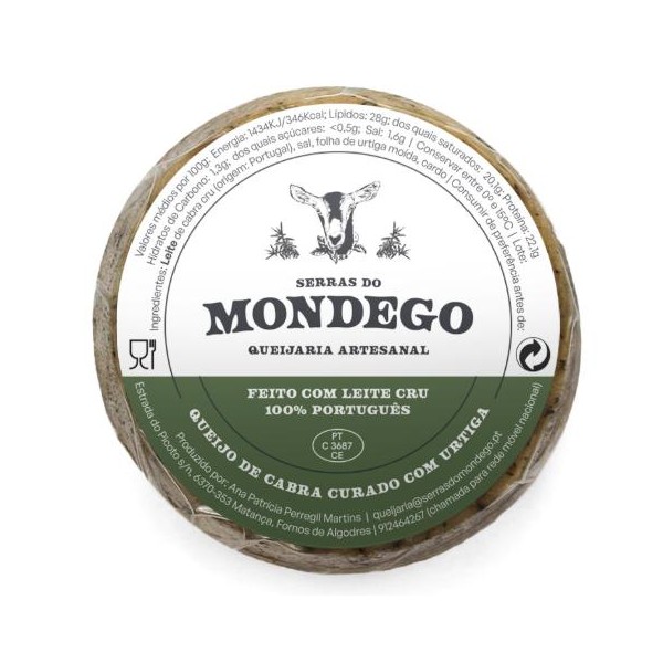 Queijo de Cabra Curado c/ Urtiga - Serras do Mondego Queijaria Artesanal Aprox. 130g