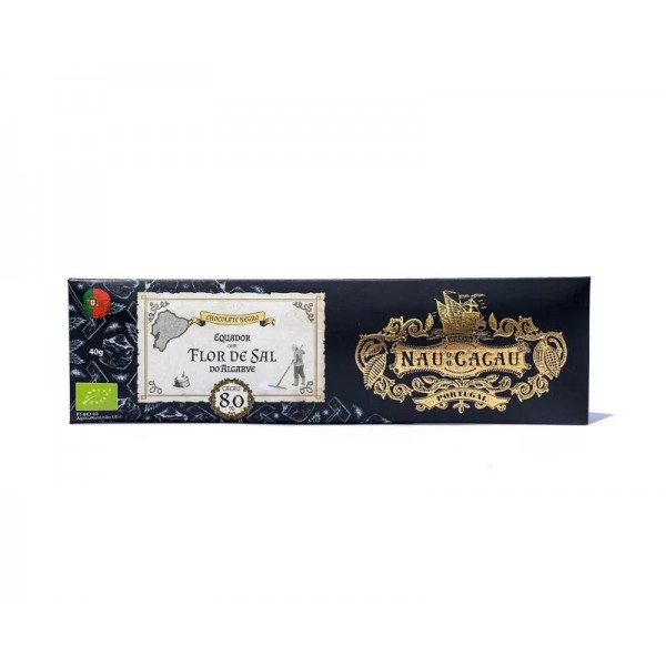 Nau Cacau - Flor de Sal 80% - Mini Tablete 40g