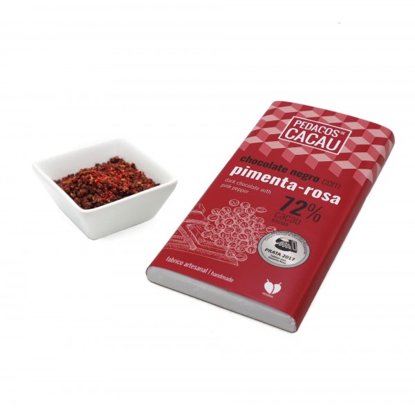 Tablete 30g Pimenta-rosa Pedaços de Cacau